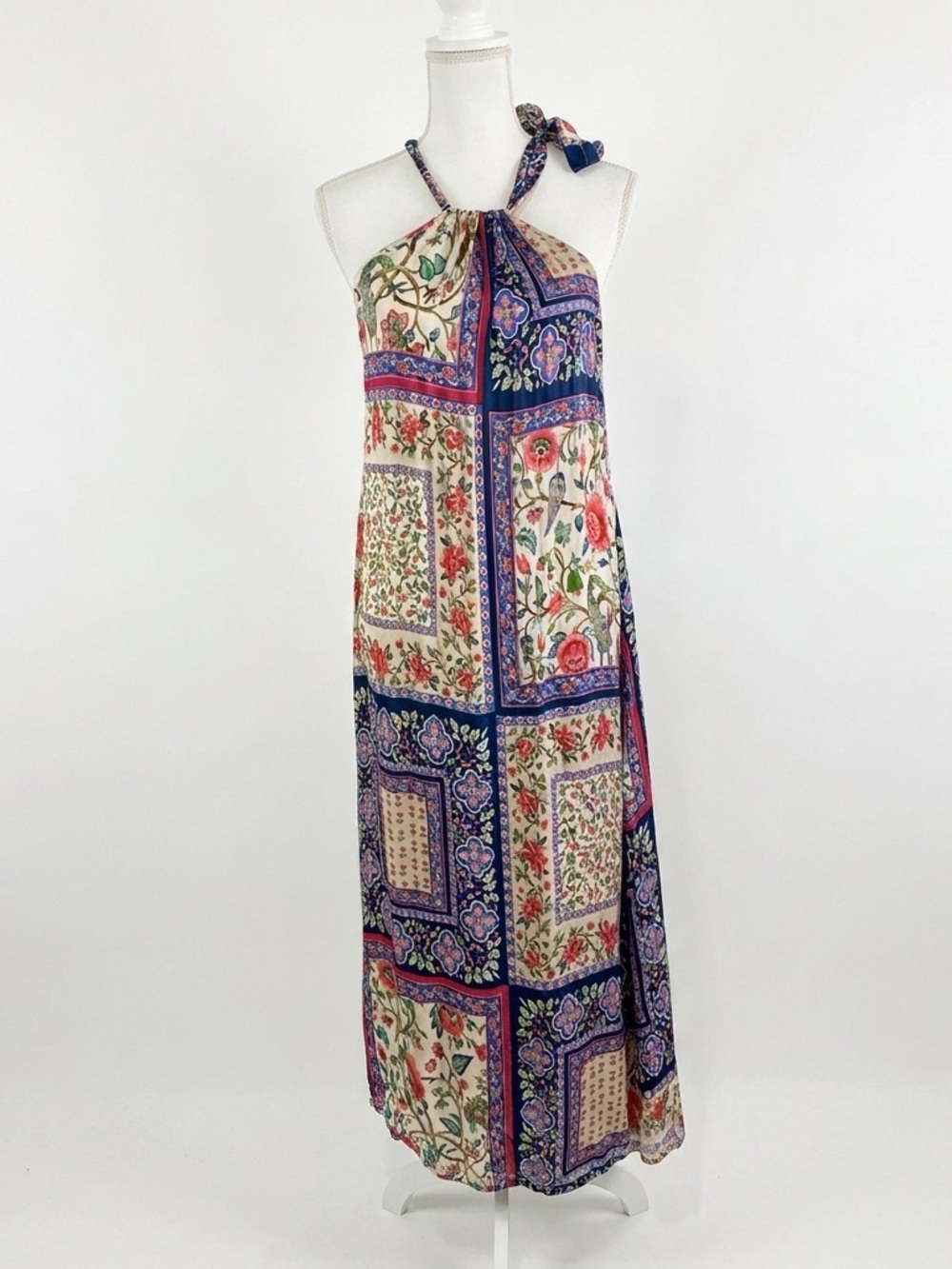 Aldo Martins Cap Juluca Floral Patchwork Halter Maxi Dress Size Large Spain